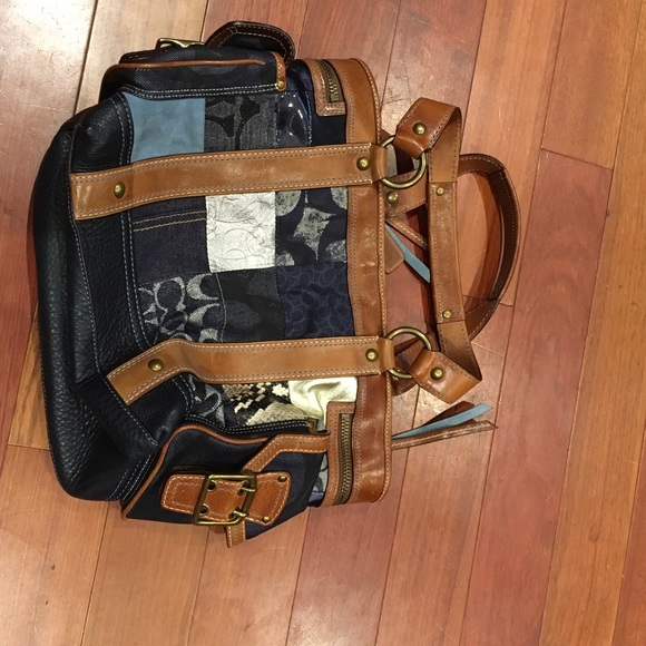 Coach Denim Patchwork Tote (Limited Ed.) Blue - Picture 3 of 5